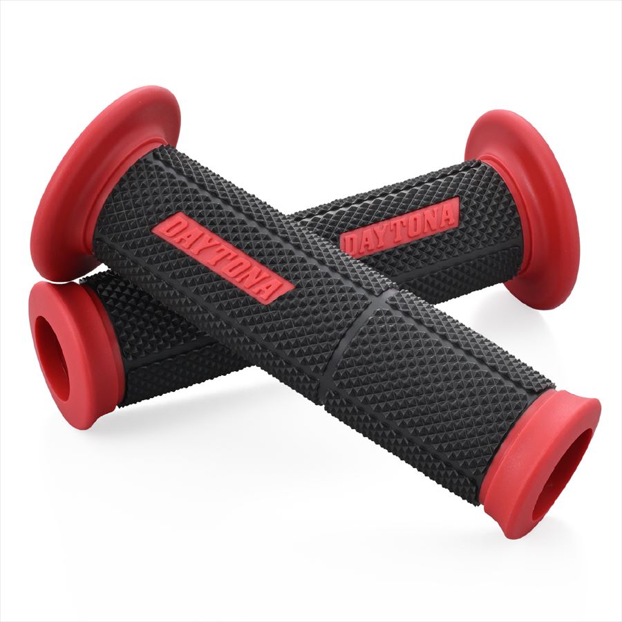 DAYTONA(デイトナ) 【4909449661666】 61802 GRIPPY GRIP GG-DUAL-BASE2（全長123mm / Φ22.2ハンドル用）ブラック/レッド