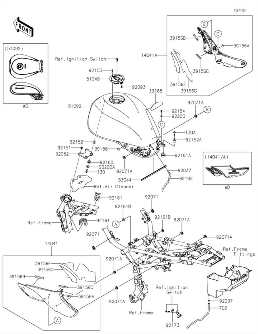 Kawasaki カワサキ 純正部品 39156-2276 パッド、137X328X0.45、カバーRH