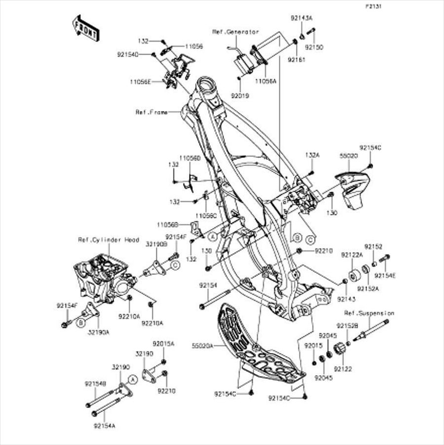 Kawasaki カワサキ 純正部品 11056-7459 シリンダアッシ(マスタ)、RR