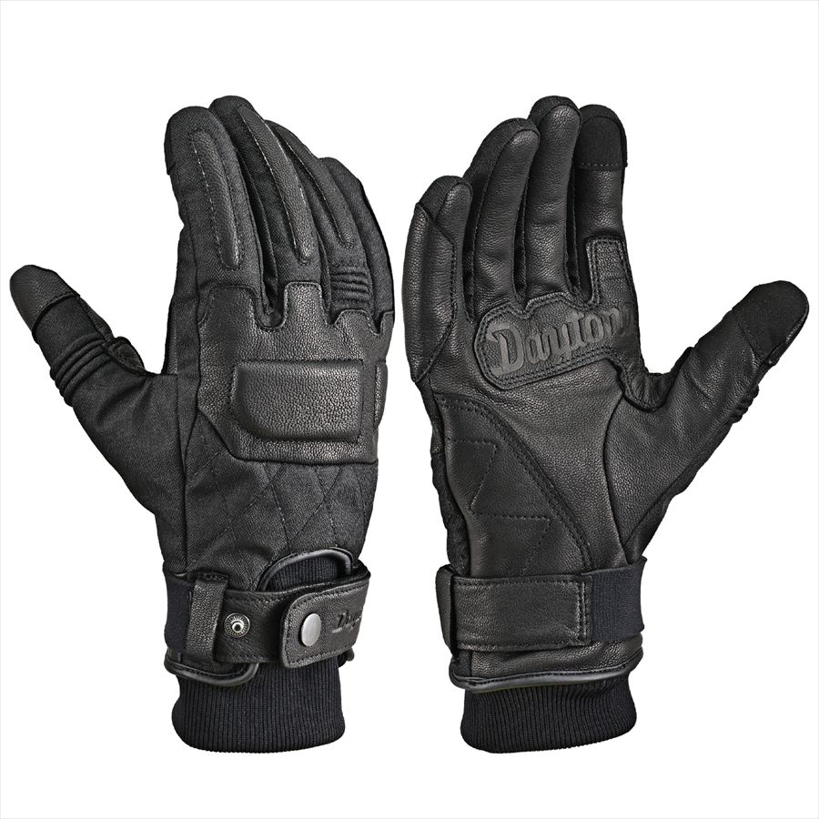 DAYTONA(デイトナ) 【4909449664889】 63176 DG-023 クッションキルトウィンターグローブ ブラック Lサイズ バイク ライディングパンツ 春夏秋 ストレッチ ジーンズ レザー補強 バイク グローブ 冬秋 革(ヤギ革) 63176