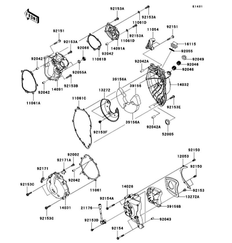 Kawasaki カワサキ 純正部品 14031-0114 COVERーGENERATOR