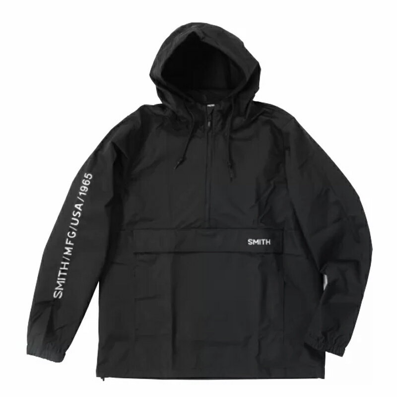 【SMITH(スミス)】 ANORAK WINDBREAKER アノラック フード付き ウィンドブレーカー ブラック S/M/L/XL 4サイズ 正規品 大人用 メンズ 長袖 ジャケット サイクリング スキー スノボ スノーボード