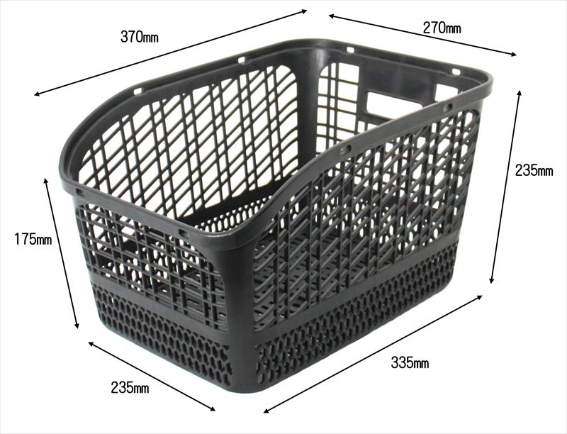 Baskets - 【サギサカ】 【4973291489617】 48961 樹脂製リヤバスケット 23L ブラック