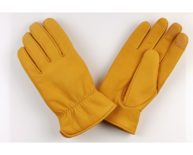 楽天GLOBAL MOTO【DIN MARKET】 【4589975583139】GMG-11 DEER SKIN GLOVE Thinsulate ゴールド Sサイズ