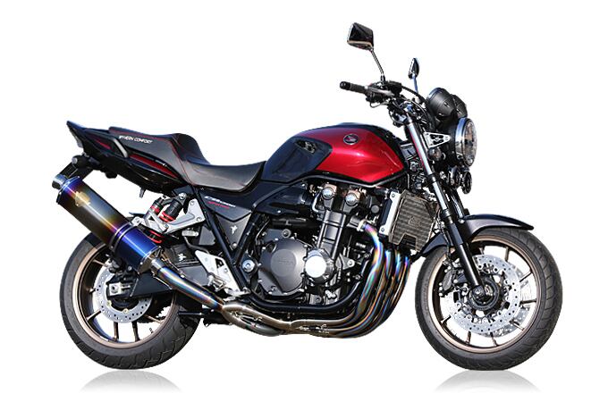 【アールズギア】 【4582329786545】 r's gear CB1300SF（'14～'17） ワイバン シングル クロスオーバル チタンポリッシュ WH17-01XT