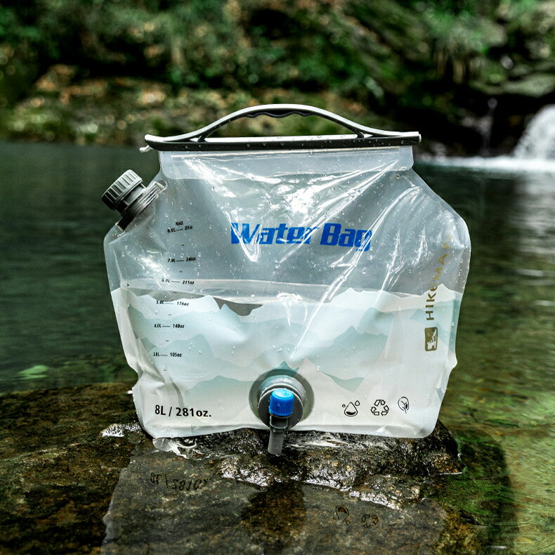 折りたたみ 水タンク 2個入 クリア ウォータータンク 透明 給水タンク アウトドア キャンプ 防災 ウォータージャグ 8L レジャー 給水 蛇口付き 非常用 携帯 給水袋 ポータブル 2個セット その1