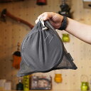 メッシュ クッカーバッグ 3枚入 鍋 収納 アウトドア 鍋用 キャンプ 収納 ハイキング パッキング 袋 収納ケース ブラック S M バッグ アウトドア用品収...