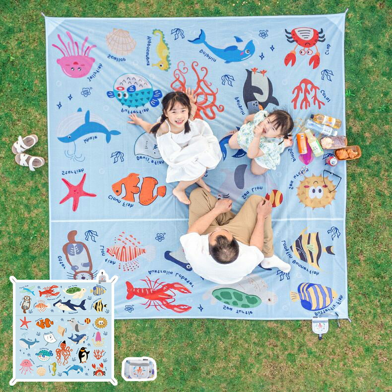 レジャーシート 水辺の生き物柄 選べる3サイズ 100*145cm 145*210cm 210*220cm 防水 ピクニック グランドシート 子供 洗える コンパクト アウトドア 軽量 携帯 マット 魚柄 レジャーマット 花火大会 大きい こども 親子 さくら 桜 お花見 桜観賞 防災 災害対策 防災グッズ