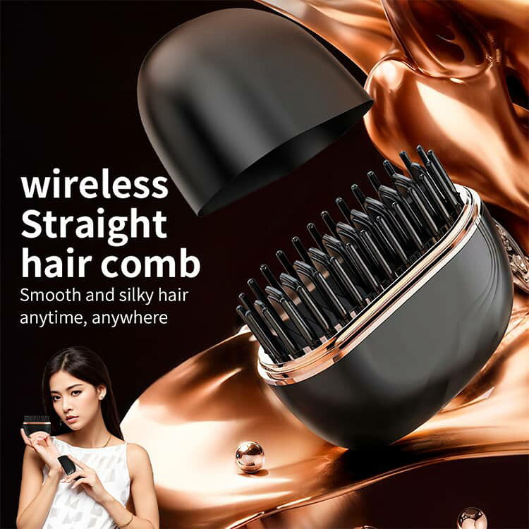 充電式 コードレス ストレート Type-C 前髪 ヘアアイロン 持ち運び ブラシ ヒート...
