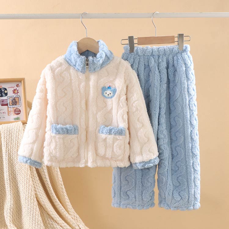 パジャマ パジャマ キッズ パジャマ ポケット付き モコモコパジャマ ボア 上下セット ケーブル編み 冬 送料無料 120 100 90 130 おしゃれ 着ぐるみ 80 110 160 140 150 男の子 170 パジャマ 女の子 キッズ ルームウエア 防寒