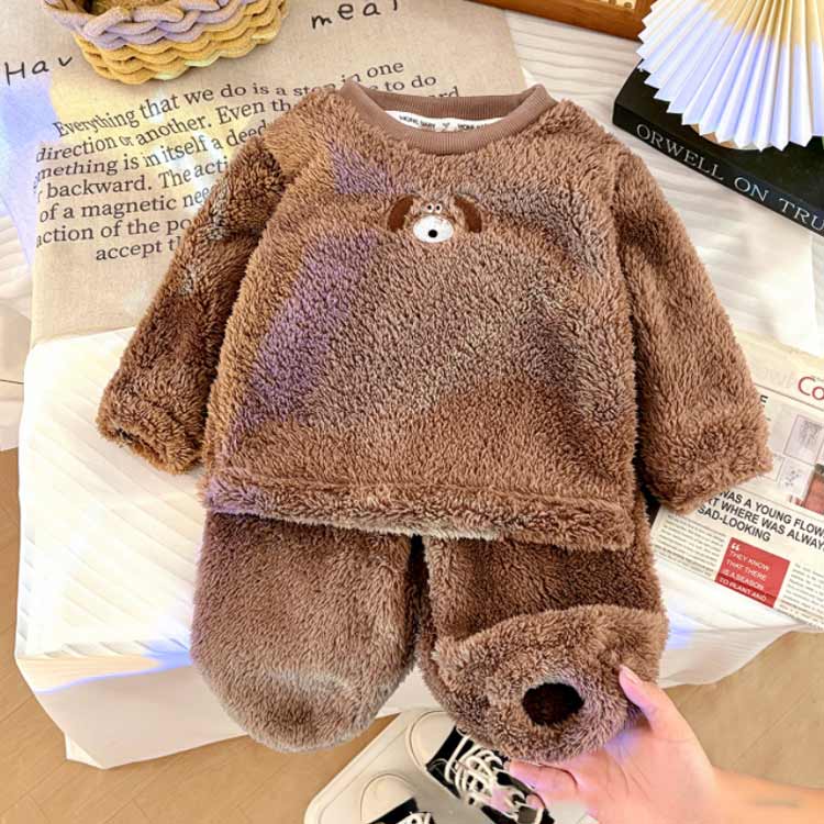 80 子供服 長袖ルームウェア ガールズ キッズ 90 シャギー ルームウェア パジャマ ボーイズ 上下セット 犬柄 パジャマ キッズ 冬 暖かい 110 もこもこフリース ガールズ 100 120 130 140 150