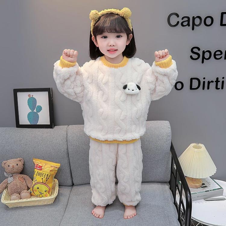 パジャマ おすすめ 女の子 もこもこ キッズ キッズ 長袖 もこもこパジャマ ケーブル編み パジャマ ルームウェア パジャマ 可愛い 冬 冬用 パジャマ 上下セット 犬 動物 裏起毛 男の子 かわいい ルームウェア アニマル Uネック 韓国子供服 80 90 100 110 120