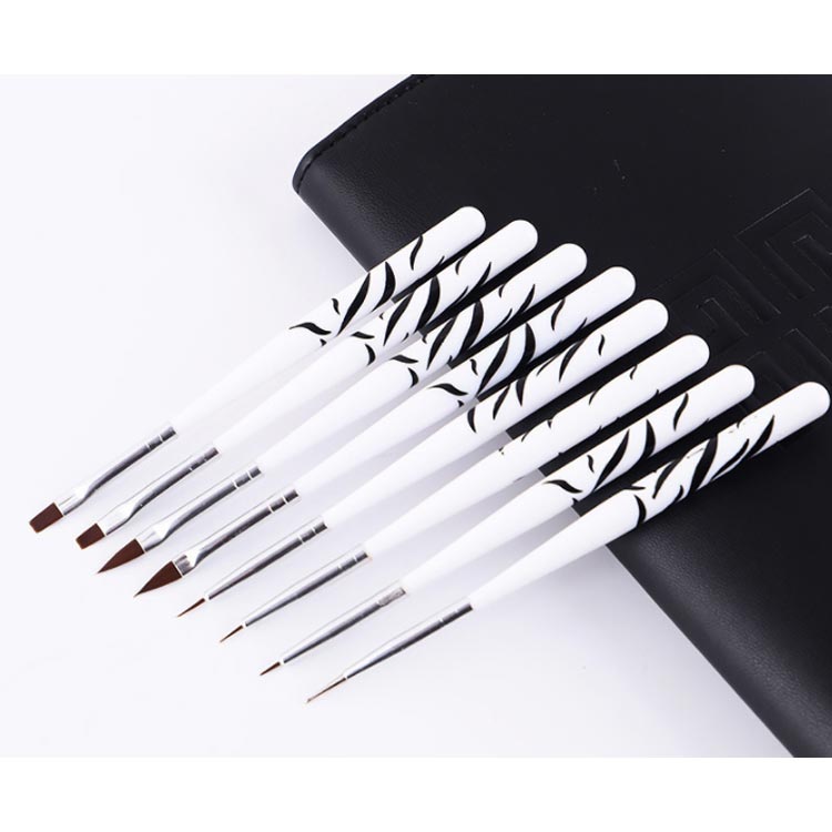 ネイル ネイル ジェルネイルブラシ 8本セット/キャプ付き 筆 筆 ブラシ アート コ...