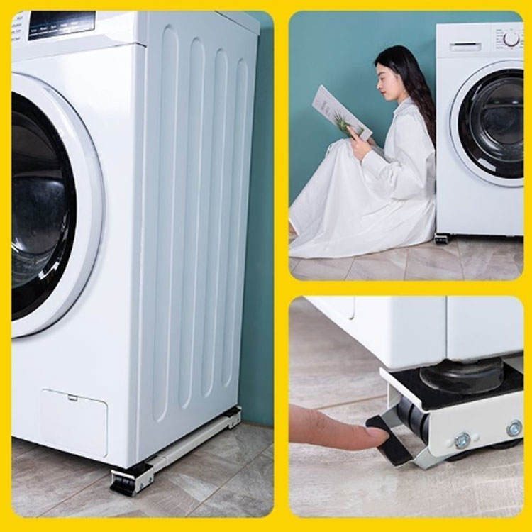 洗濯機 置き台 2個セット キャスター付き 移動 置き台 冷蔵庫 洗濯機 台 洗濯機スライド台 かさ上げ台 洗濯機台 ラック 伸縮式 4足24輪 キャスター台 ドラム式洗濯機 引っ越し 調節可能 ランドリーラック 滑り止めマット 大型家具 家電 運搬用 便利