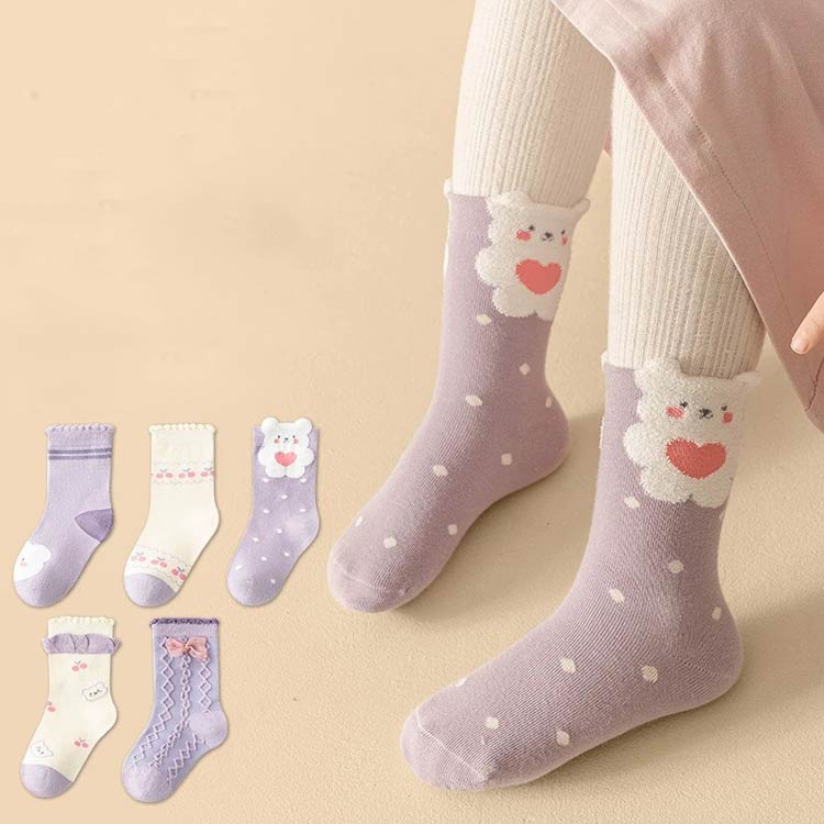 キッズ 子供 5足セット 小学生 12 19 内祝い 11 ベビー ソックス 靴下 14 18 16 こども 女の子 15 20 21 22 23cm ジュニアくつした ギフト 子供服 入園 入学 入園準備 子供 子ども 入園グッズ 靴下 17 通園 通学 靴下 運動会 目立つ 兎