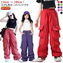 衣装 キッズ 子供服 カーゴパンツ 男の子 ダンス ワイドパンツ ストリート 女の子 キッズ ボトムス ダンスウェア 練習着 子ども ジュニア ヒップホップ ロ...