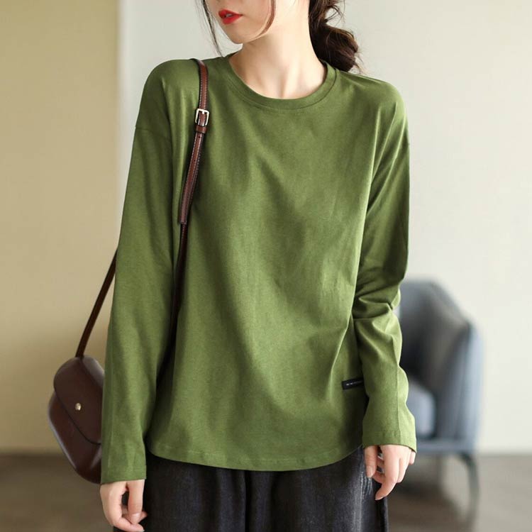 ロングtシャツ 長袖 インナーtシャツ 長袖tシャツ 薄手 長袖tシャツ 2枚セット Uネック 冬 春 ロンt 丸首 30代 インナー 40代 綿 tシャツ カットソー ゆったり レディース インナーtシャツ 秋物 クルーネック ナチュラル 50代 60代 大人