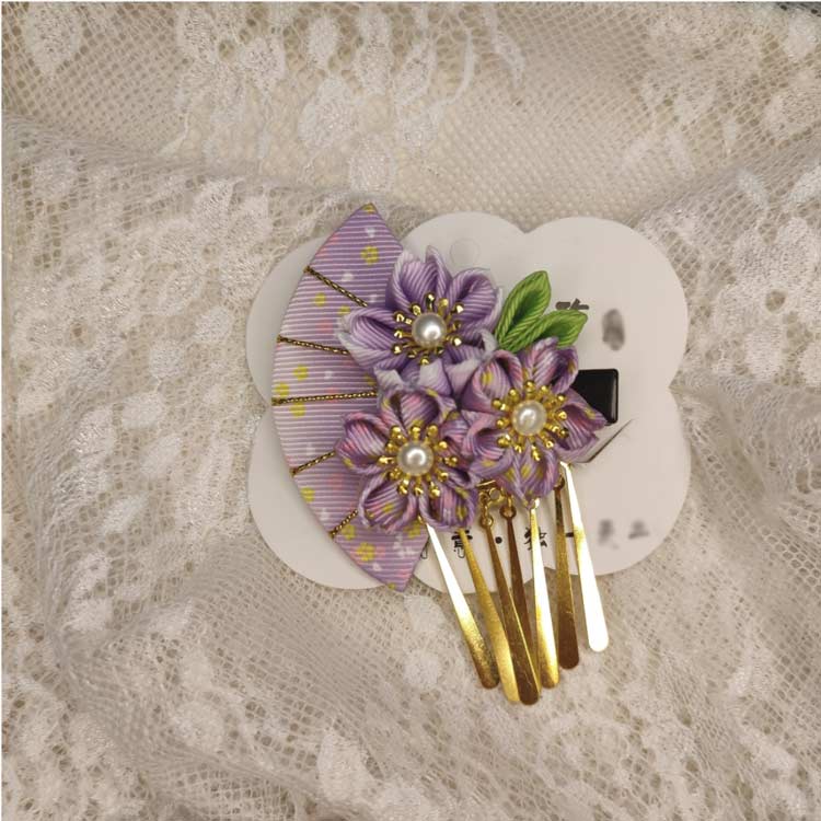 単品 4colors 7歳 花盛り 髪飾り 3歳 髪飾り 花 ガールズ 三歳 ちりめん 2個入り ...