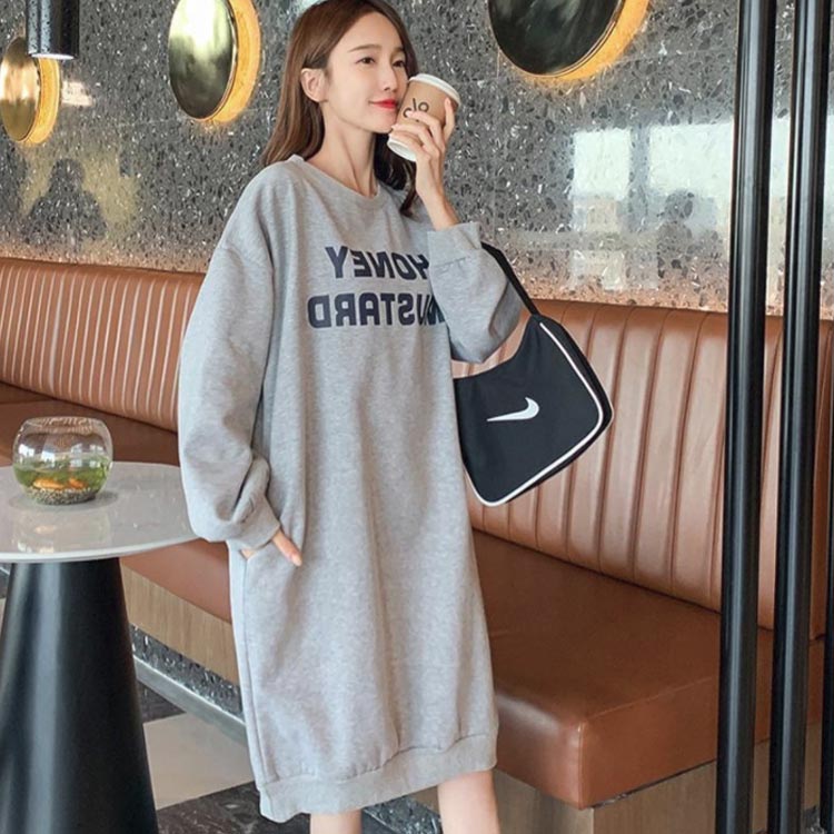 パーカーワンピース トレーナー 部屋着 ロング丈 プリント ルームワンピース 厚手 ロング丈 裏起毛 暖かい プルオーバー ビッグトレーナー 無地 ルームウェア かわいい パジャマ レディース 春 秋 冬 ゆったり 大きいサイズ ポケット付き カジュアル 黒 グレー global-time-10006704 GlobalTime 楽天市場店 サンプル画像2