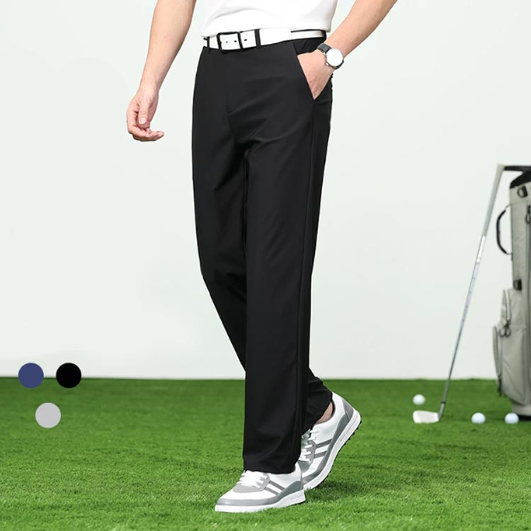 ストレッチ チノパン ゴルフパンツ ひんやり メンズ アイスシルクパンツ ひんやり ビジネス 速乾 UVカット スラックス 薄手 紫外線対策接触冷感 ウォッシャブル 洗える 前開き ノータック クールビズ