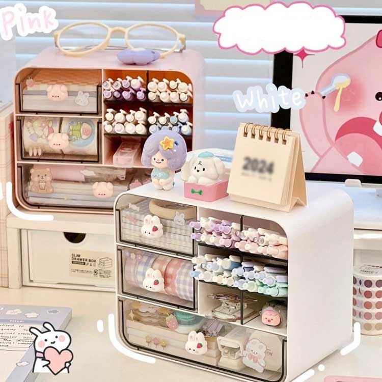 化粧品 ペン立て ペンスタンド 筆記用具 引き出し 卓上収納ケース 収納ボックス デスク収納 文房具 仕切り 収納ケース 大容量 小物入れ 小物入れ 卓上 整理ボックス 子供部屋 オフィス 2
