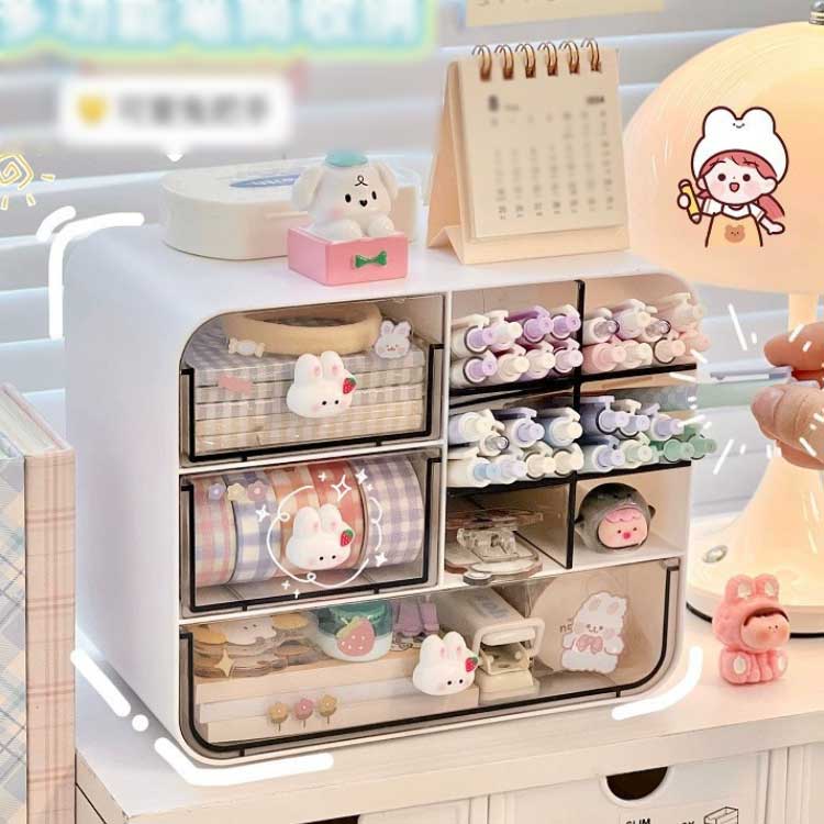 化粧品 ペン立て ペンスタンド 筆記用具 引き出し 卓上収納ケース 収納ボックス デスク収納 文房具 仕切り 収納ケース 大容量 小物入れ 小物入れ 卓上 整理ボックス 子供部屋 オフィス 3