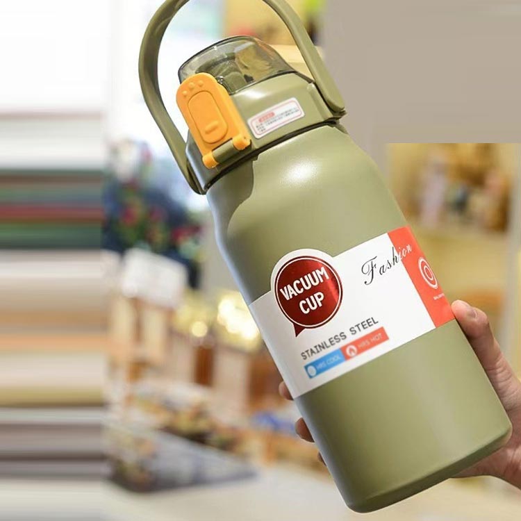 洗いやすい 1リットル 1.2リットル 保冷 水筒 1000ml 魔法瓶 1200ml 1500ml 1700ml 大容量 保温 保温ボトル ストロー付き 蓋つき ふた ハンドル付き スポーツ ステンレスボトル 直飲み 1l 軽量 キッズ こども 大人 運動 旅行 通勤 通学 シンプル アウトドア