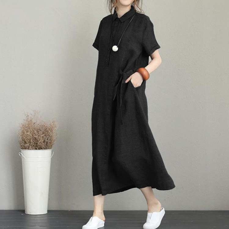 シャツワンピース レディース 半袖ワンピース ワンピース シャツワンピース 夏ワンピース 無地 きれいめ ワンピース 大人ワンピース 秋ワンピース 春ワンピース ロングワンピース 大きいサイズ Aライン通勤 入園式 卒業式 global-time-10007165 GlobalTime 楽天市場店 サンプル画像2