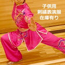 【太極拳・カンフー】【即日発送】【子供刺繍表演服 長拳中国規定】刺繍 表演服 既製品 在庫 即日発送 太極拳服 カンフー 演武用 拳法 上下セット