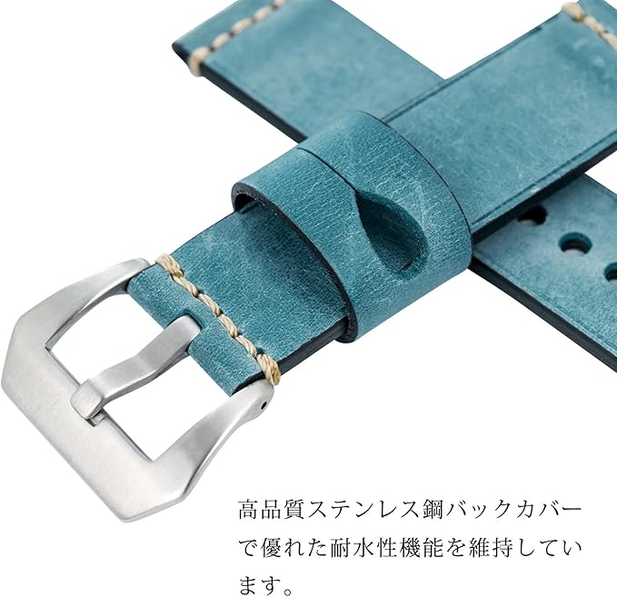 新入荷【NERTHUS】送料無料 ネルサス 腕時計ベルト 本革 22mm 腕時計ベルト 本革 24mm 時計バンド メンズ レディース 革ベルト 牛革 耐水レザー 防水 時計バンド 交換ベルト ブラック・ブルー・カーキ・黄色・緑・ピンク