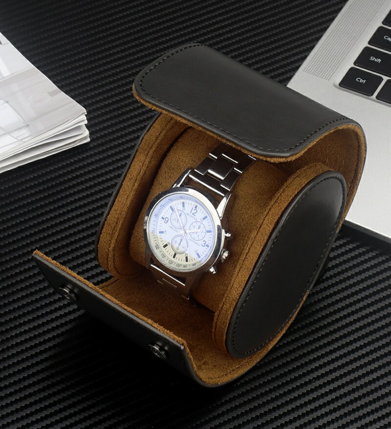腕時計ケース 1本収納 時計収納ボックス　腕時計ロール 時計ケース メンズ レディース PUレザー 持運び便利 旅行出張用 レザー 防水 耐衝撃 時計ディスプレイボックス 父の日 敬老の日 記念日・誕生日プレゼント
