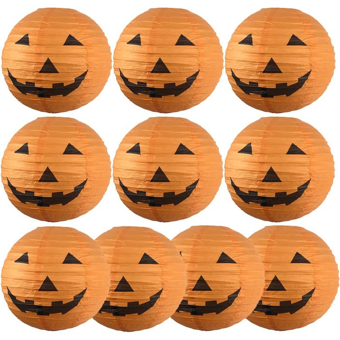 提灯 ハロウィン かぼちゃ 飾り 紙提灯 装飾 和紙提灯 イベント パーティー 10個 セット 直径30cm 直径25cm