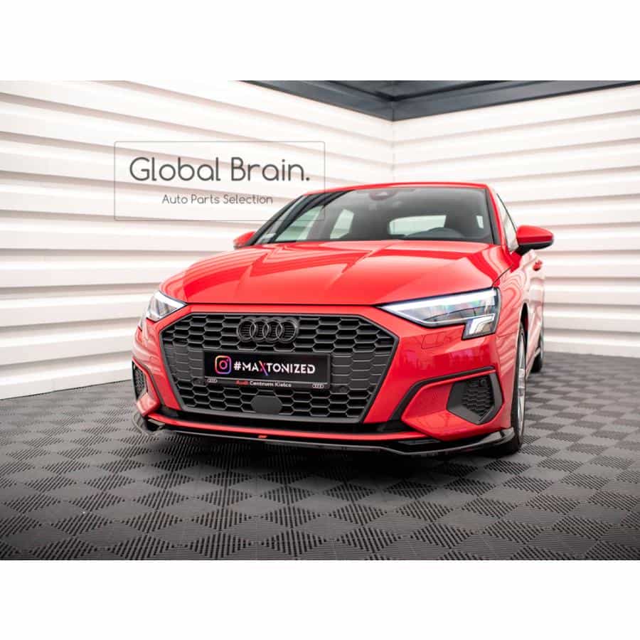 アウディ A3 8Y スポーツバック フロント リップ スポイラー V2/ Audi スプリッター ディフューザー エアロ パーツ カスタム チューン