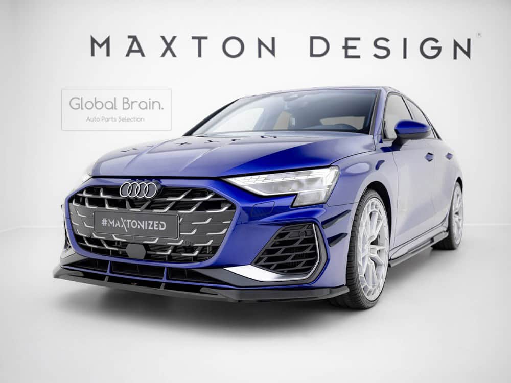 乐天商城 - アウディ A3 8Y 後期 Sライン/ S3 セダン フロント リップ スポイラー V1/フロント スプリッター エプロン バンパー ディフューザー フラップ