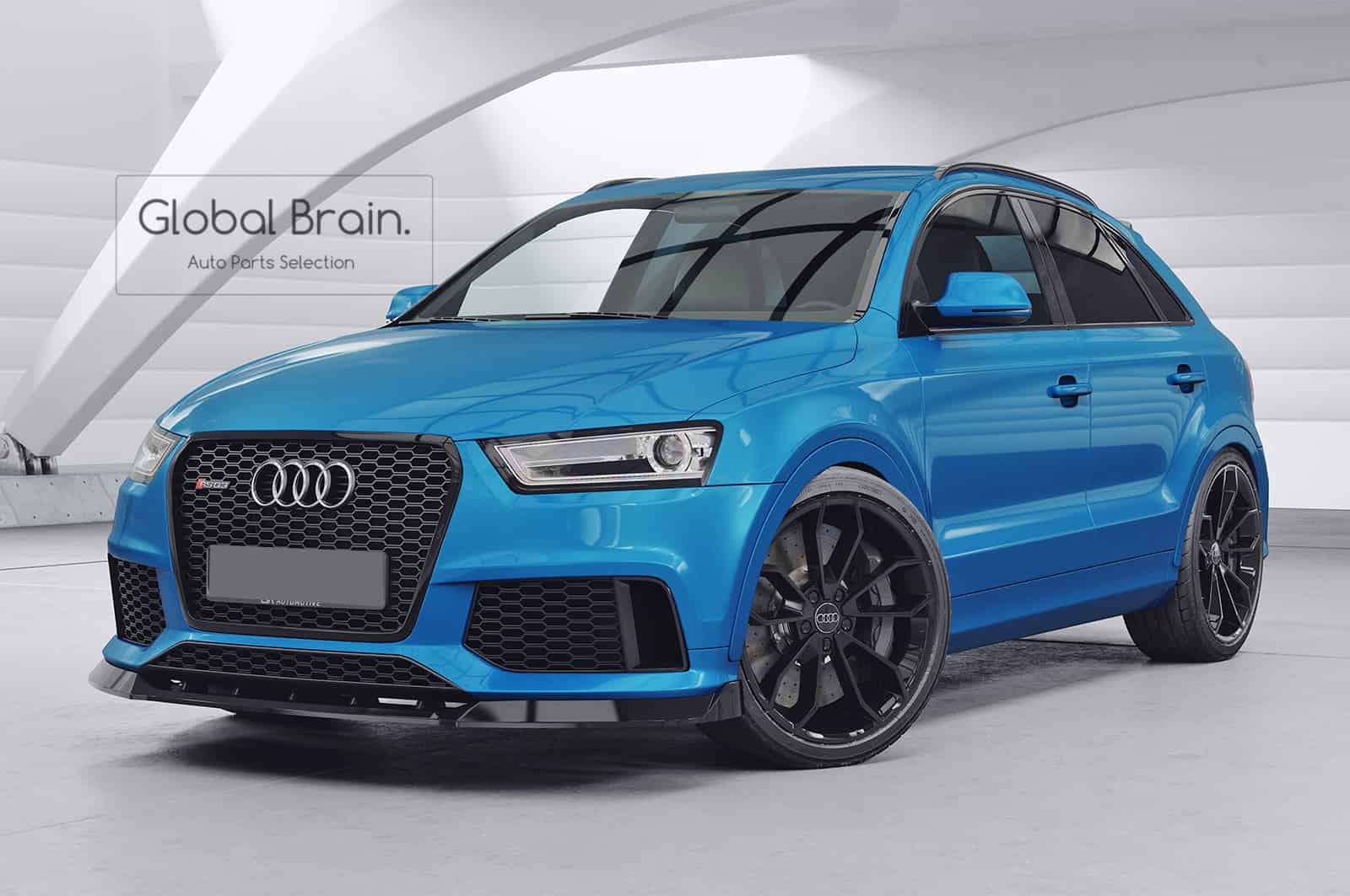 2013-2018 アウディ RSQ3 8U フロント リップ スポイラー / フロント スプリッタ― バンパー アンダー ディフューザー スカート 934