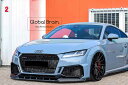 アウディ TT RS TTRS 8S 後期 フロント リップ スポイラー+ウィングレット/フロント スプリッター バンパー ディフューザー エプロン/ スプリッ...