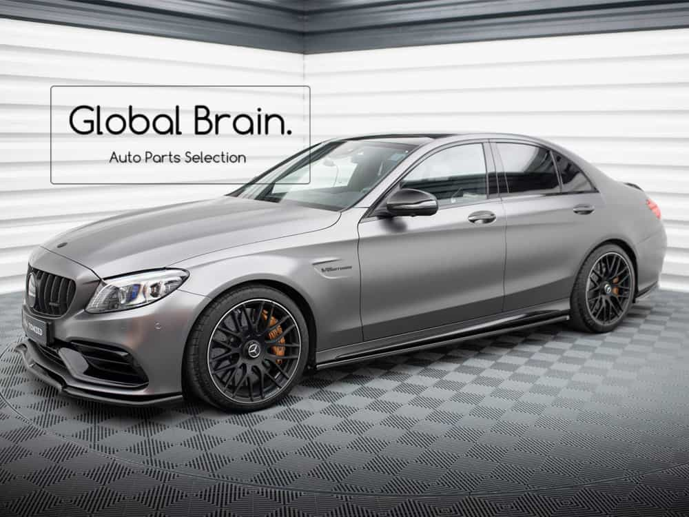 メルセデス ベンツ W205 S205 C63 AMG 後期 サイド スカート カバー スポイラー/ Benz スプリッター ディフューザー エアロ パーツ カスタム チューン