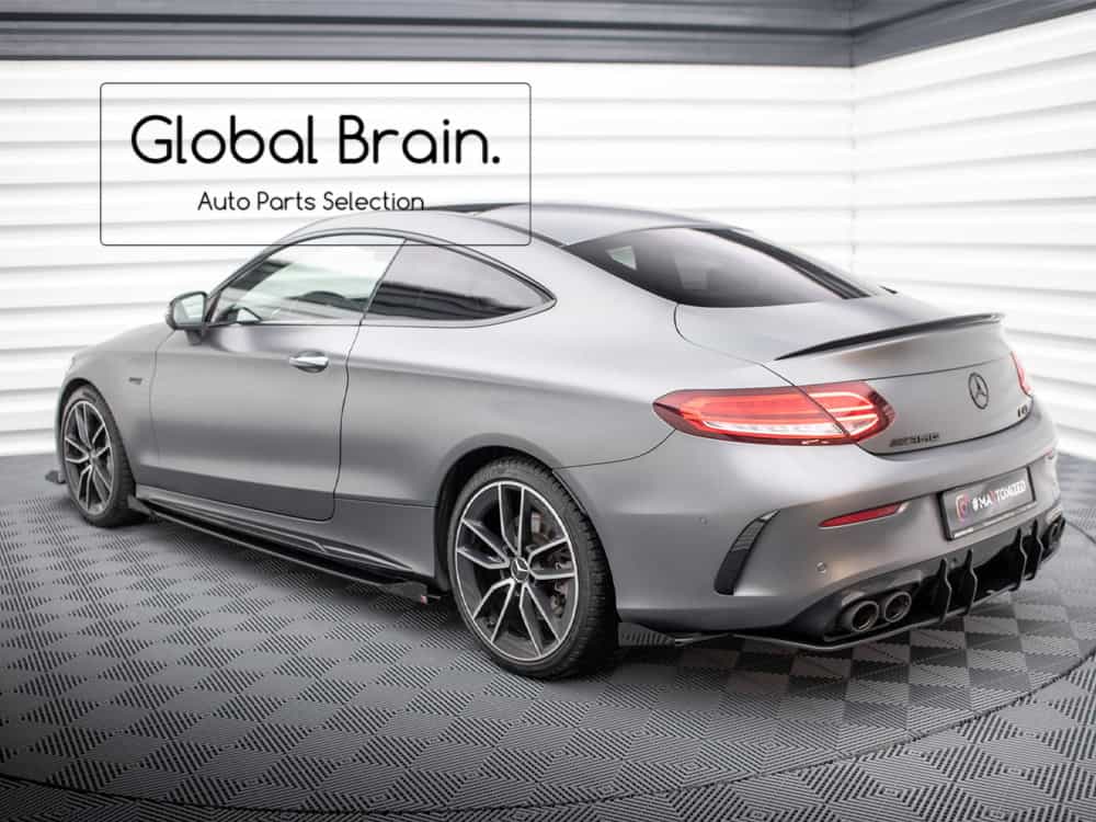 乐天商城 - メルセデスベンツ Cクラス クーペ C205 後期 C43 リア サイド スプリッタ―+ ウィングレット/ Benz スプリッター ディフューザー エアロ パーツ カスタム チューン