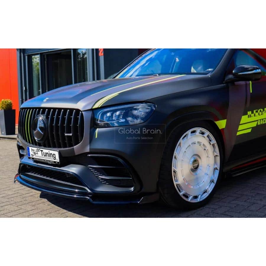 乐天商城 - 即納 メルセデスベンツ GLS63 AMG X167 フロント リップ スポイラー+ウィングレット/ フロント スプリッター エプロン ディフューザー フラップ ingo noak