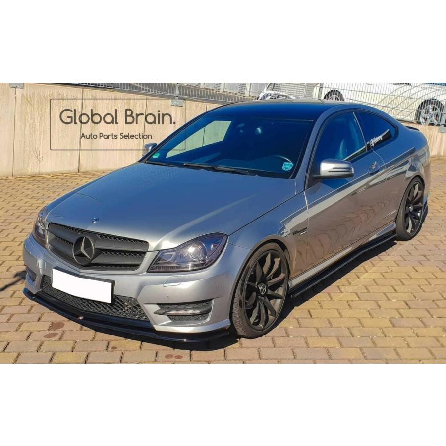 樂天商城 - メルセデスベンツ Cクラス W204 S204 後期 AMGスポーツ フロント バンパー リップ スポイラー/ benz スプリッター ディフューザー エアロ パーツ カスタム チューン