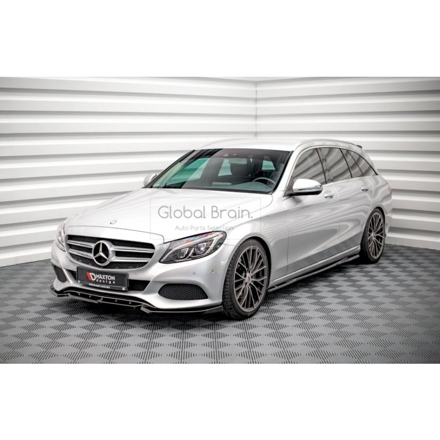 樂天商城 - メルセデスベンツ Cクラス W205 前期 フロント リップ スポイラー/ benz スプリッター ディフューザー エアロ パーツ カスタム チューン