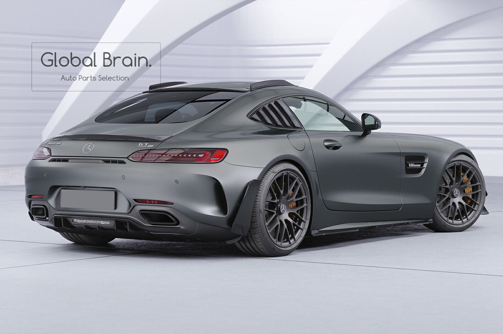 樂天商城 - メルセデス AMG GT C190 リア トランク スポイラー / リア ウイング トリム エクステンション ディフューザー 763