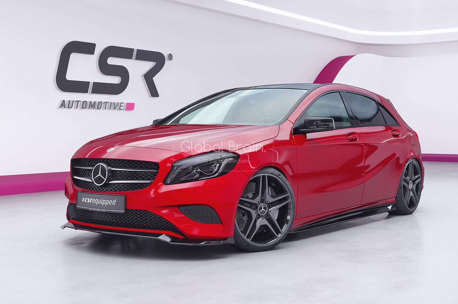 乐天商城 - メルセデスベンツ Aクラス W176 前期 フロント リップ スポイラー/フロント スプリッター バンパー ディフューザー フラップ 040
