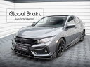 ホンダ シビック FK7 ハッチバック 後期 フロント リップ スポイラー V1+ウィングレット / HONDA スプリッター ディフューザー エアロ パーツ ...