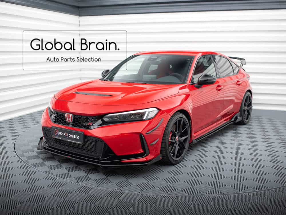樂天商城 - ホンダシビック タイプR FL5 フロント リップ スポイラー+ウィングレット/ HONDA スプリッター ディフューザー エアロ パーツ カスタム チューン