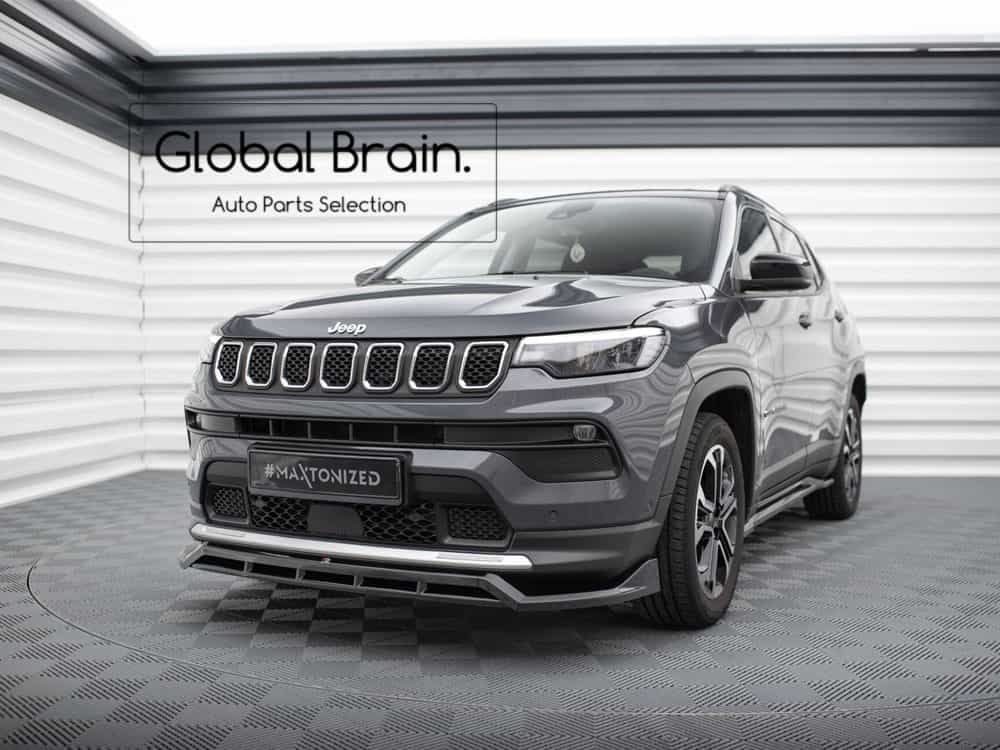 乐天商城 - 2021- ジープ コンパス リミテッド フロント リップ スポイラー/ JEEP スプリッター ディフューザー エアロ パーツ カスタム チューン