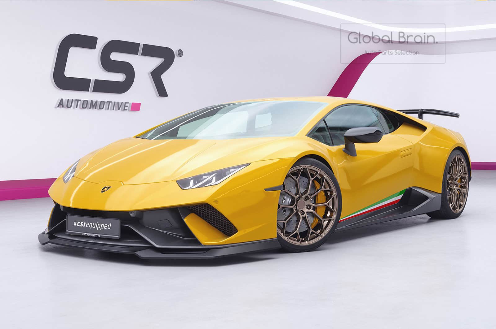 ランボルギーニ ウラカン ペルフォルマンテ Huracán Performante フロント リップ スポイラー/ ウイング トリム エクステンション ディフューザー csr