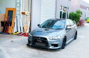 三菱 ランサー エボリューション 10 エボX フロント リップ スポイラー V2 (サポートロッド付) / スプリッター エプロン バンパー ディフューザー ...