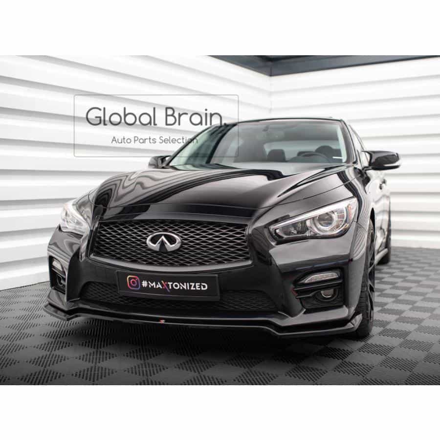 日産 スカイライン V37 Q50 セダン 前期 フロント リップ スポイラー V1/ NISSAN スプリッター ディフューザー エアロ パーツ カスタム チューン