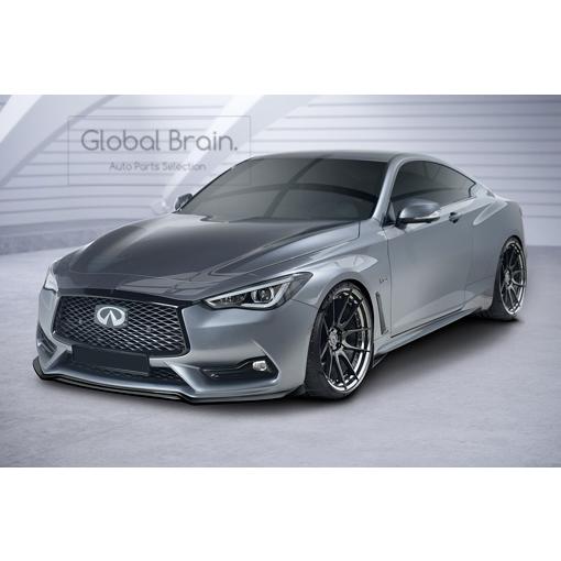 樂天商城 - インフィニティ Q60 V37 スカイライン クーペ フロント リップ スポイラー / フロント スプリッタ― バンパー アンダー ディフューザー スカート 754